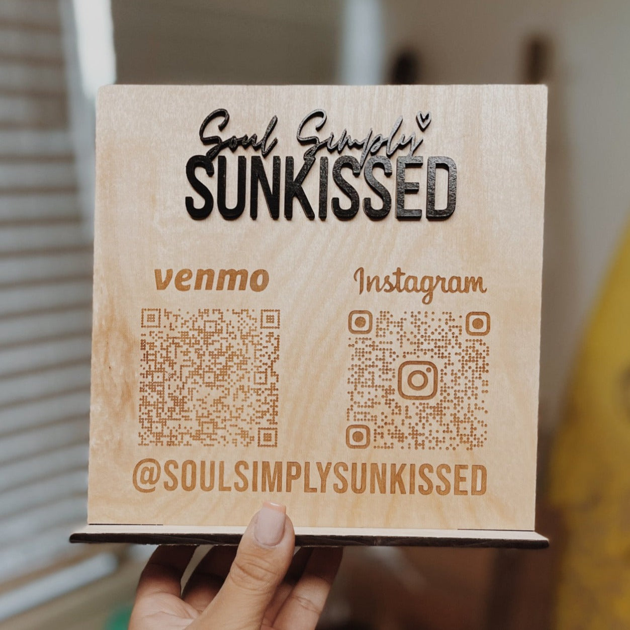 Custom WOOD QR Code / Social Sign