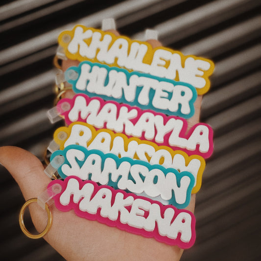 VIBRANT Personalized Retro Acrylic Keychains