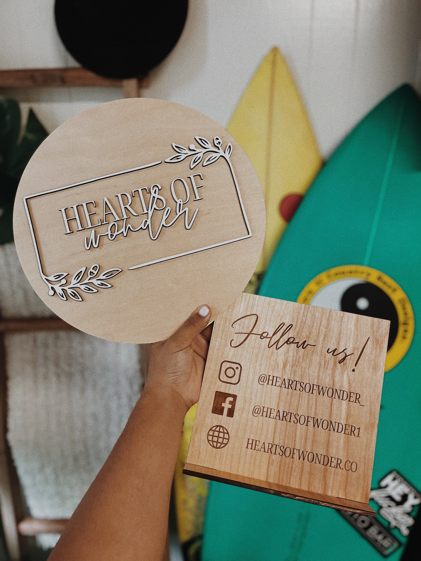 Custom WOOD QR Code / Social Sign