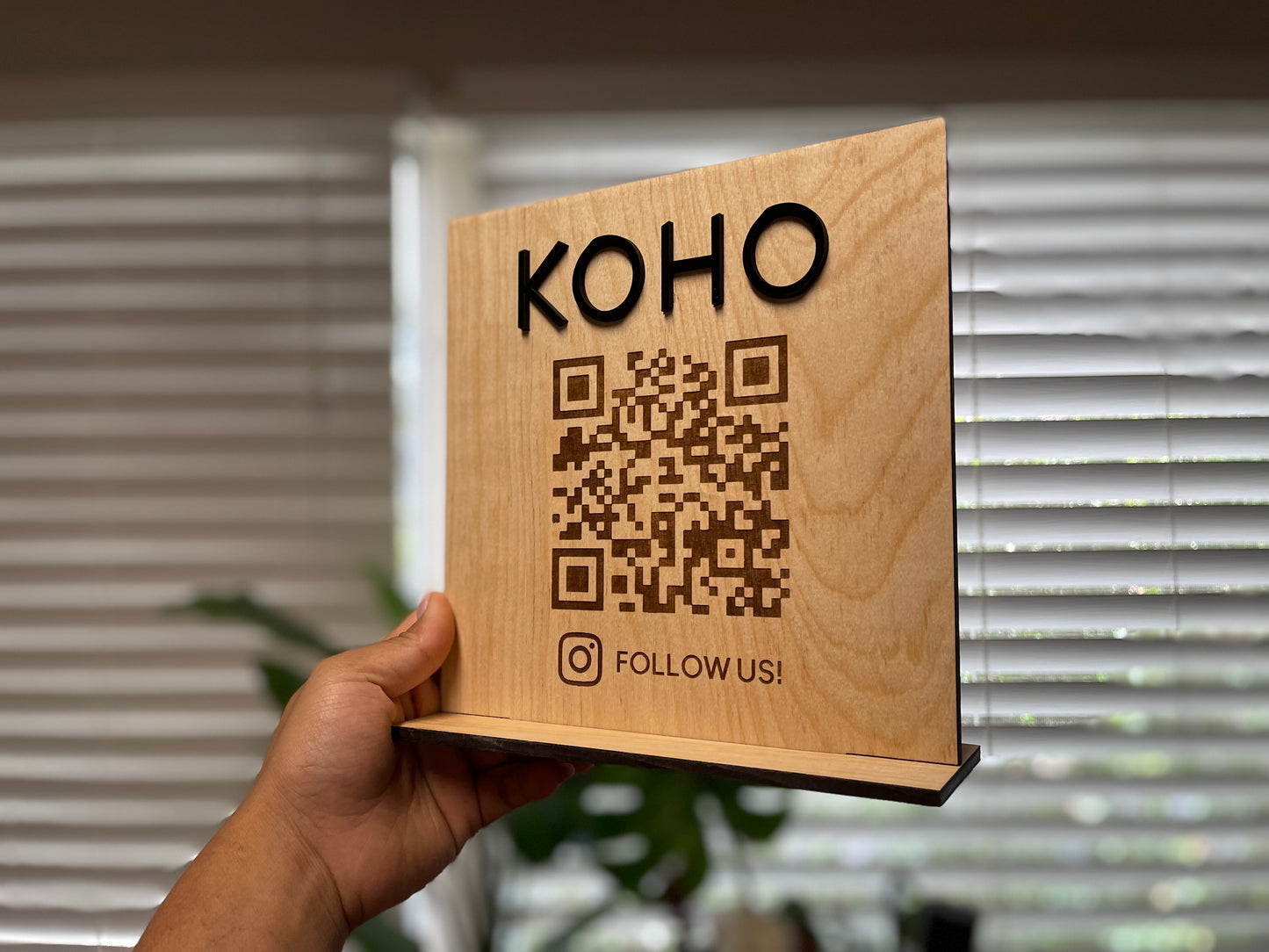 Custom WOOD QR Code / Social Sign