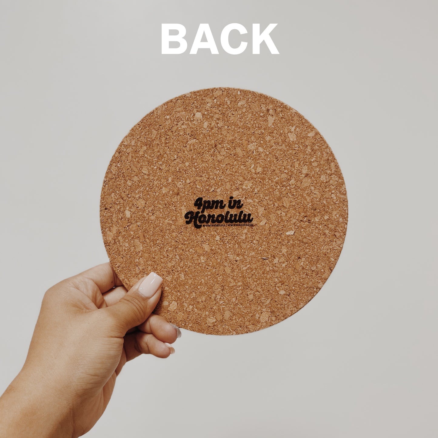 Hawaiian Foliage Themed 7” Cork Trivet | Hot Pad