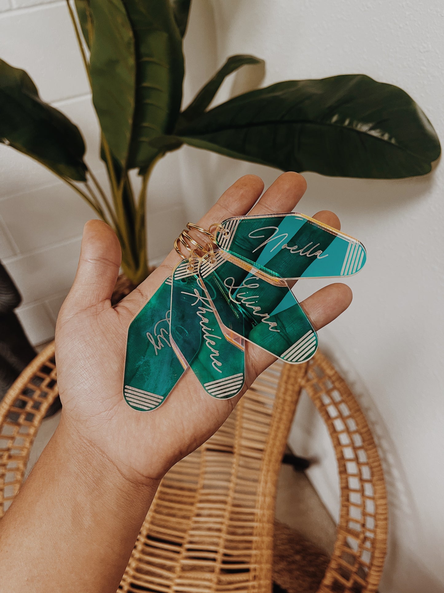 Personalized Iridescent Motel Keychain