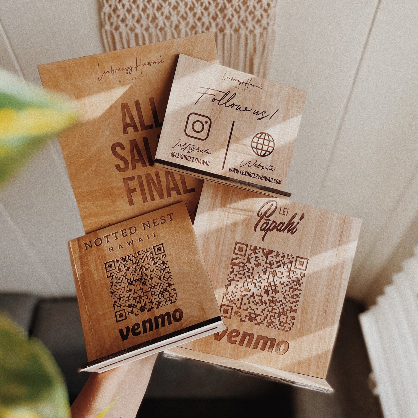 Custom WOOD QR Code / Social Sign