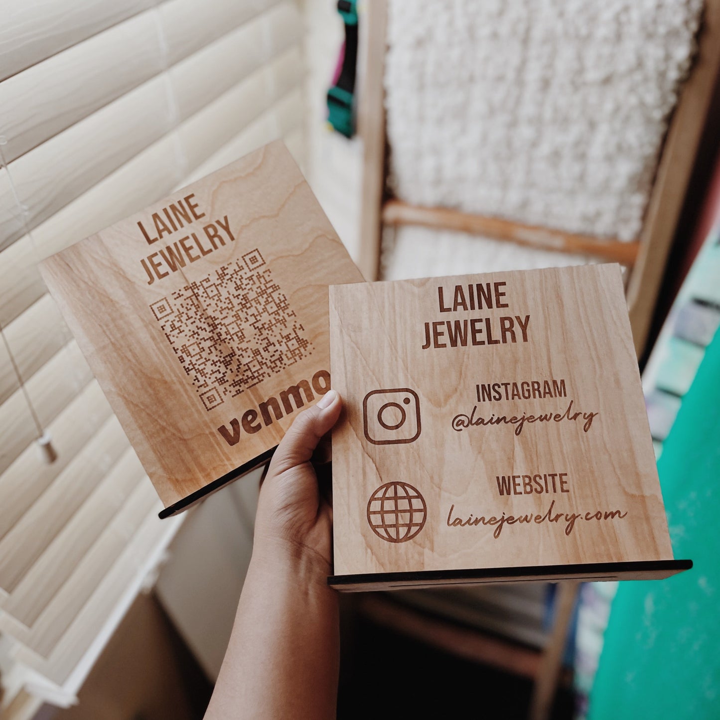 Custom WOOD QR Code / Social Sign