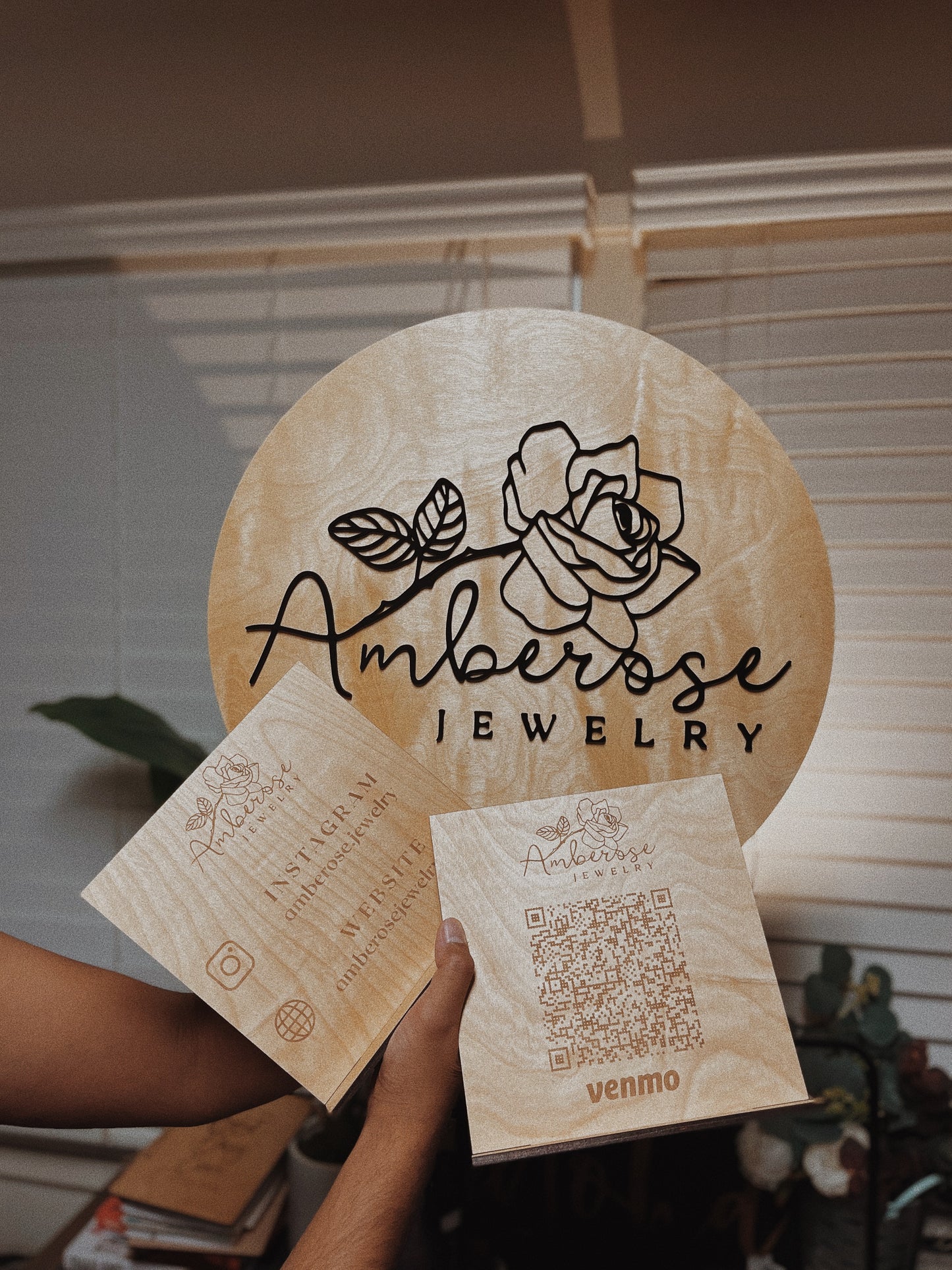 Custom WOOD QR Code / Social Sign