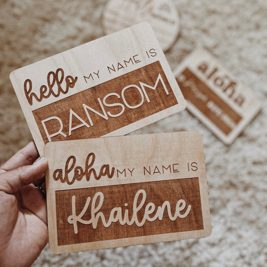 Personalized Wooden Birth Announcements
