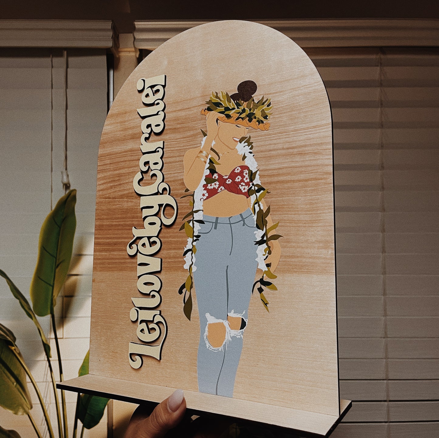 Custom ARCH STYLE Business 3D Table Top Wood Signage