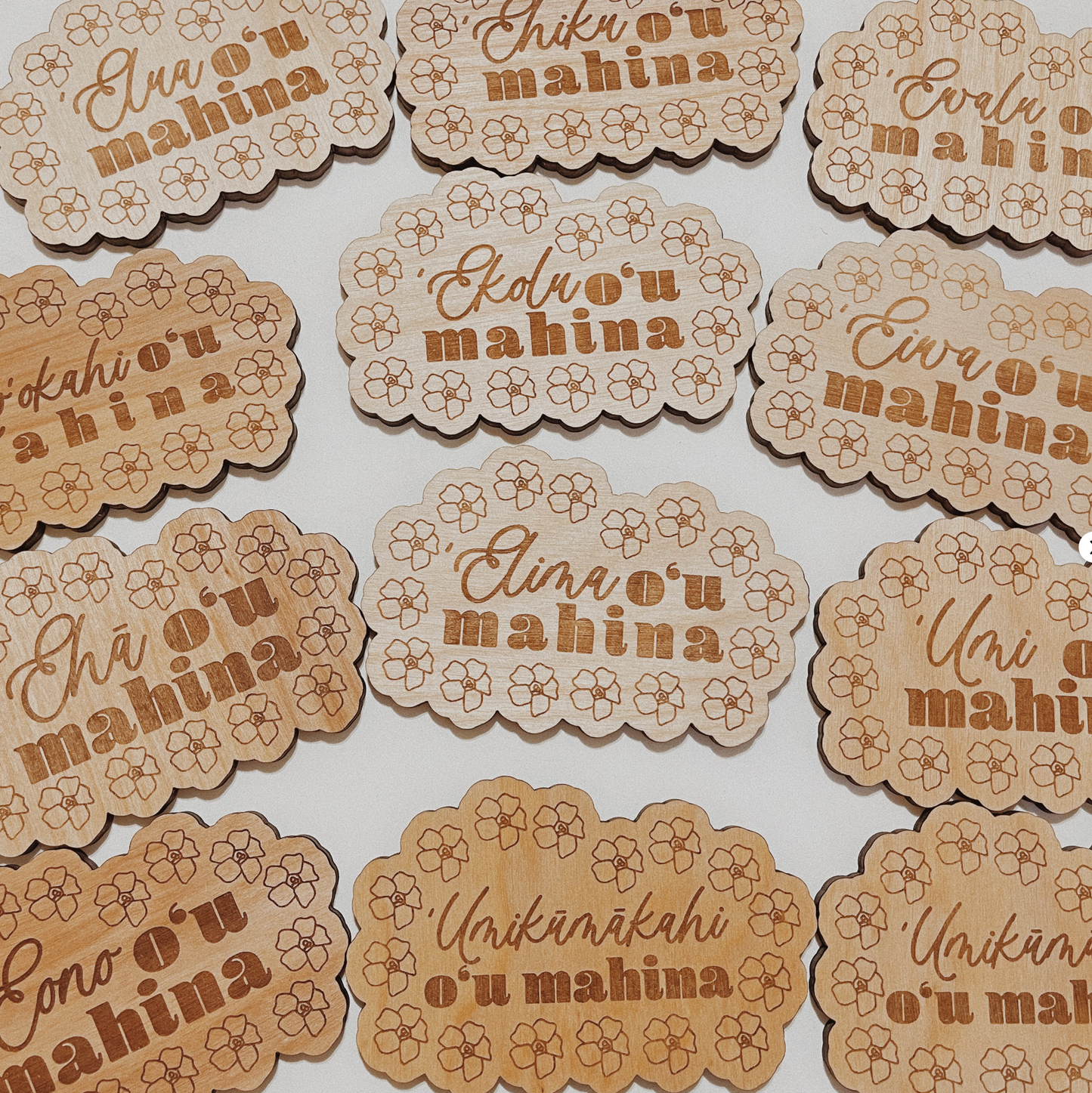 Pua Kenikeni Wooden Baby Milestones