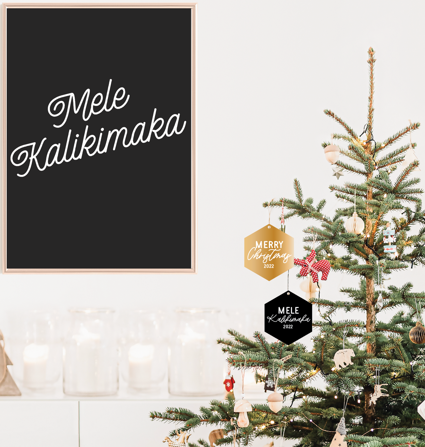 Modern Holiday Hexagon Ornament
