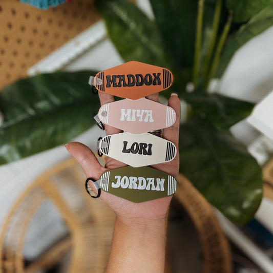 Personalized Retro Motel Keychain