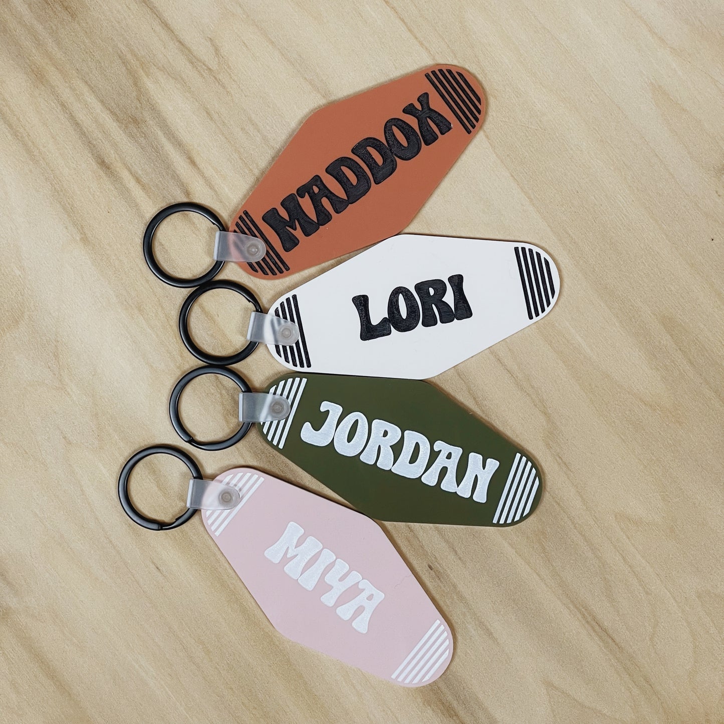 Personalized Retro Motel Keychain