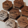 Personalized Hexagon Walnut Ring Box