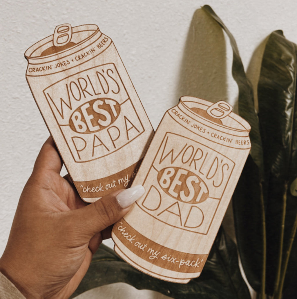 Father's Day Wooden Beer Can Magnet