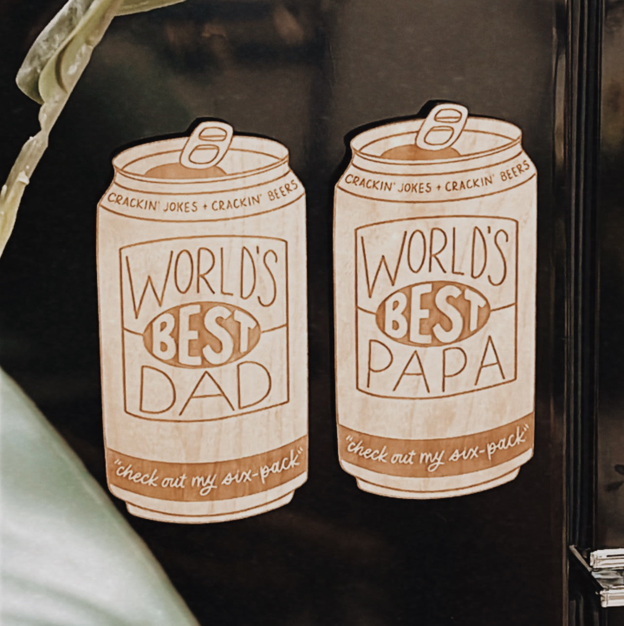 Father's Day Wooden Beer Can Magnet