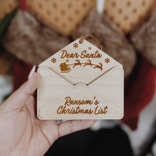 Personalized Dear Santa List Holder Ornament