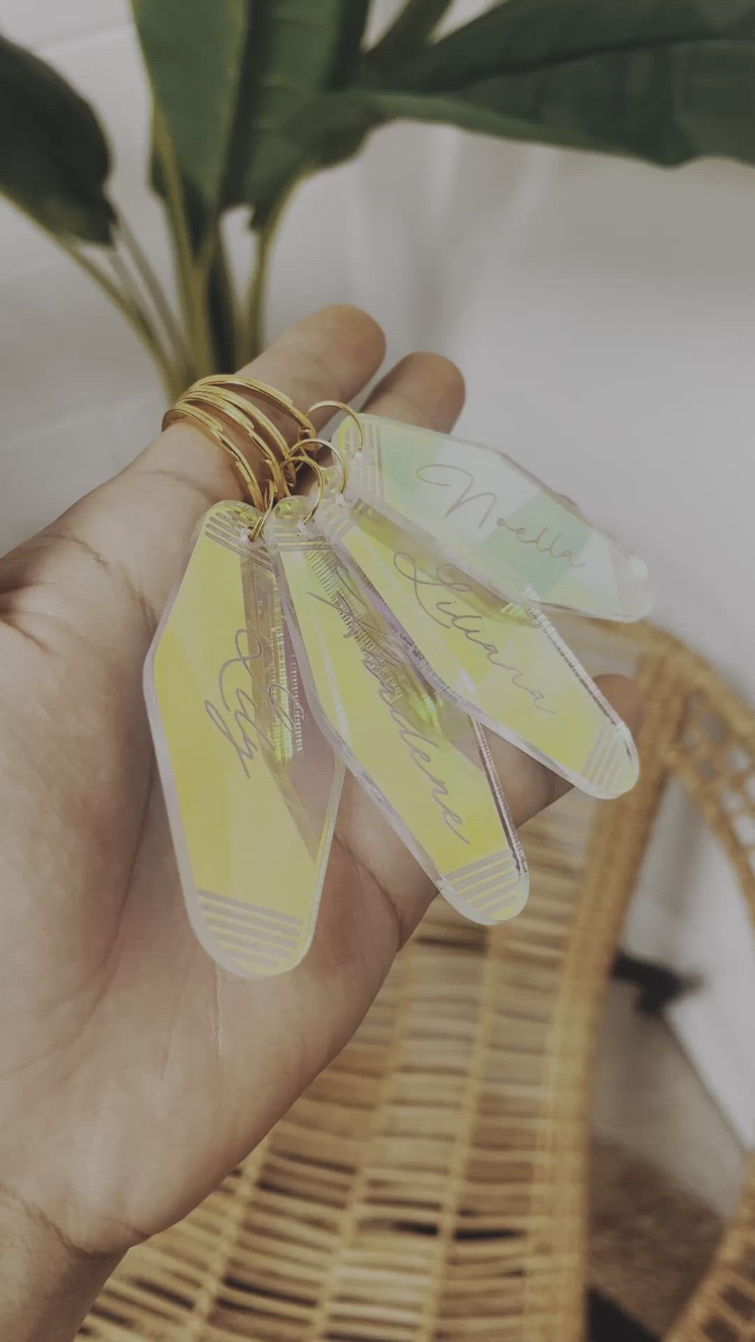 Personalized Iridescent Motel Keychain
