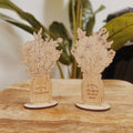 Personalized Mason Jar of Wooden Flowers
