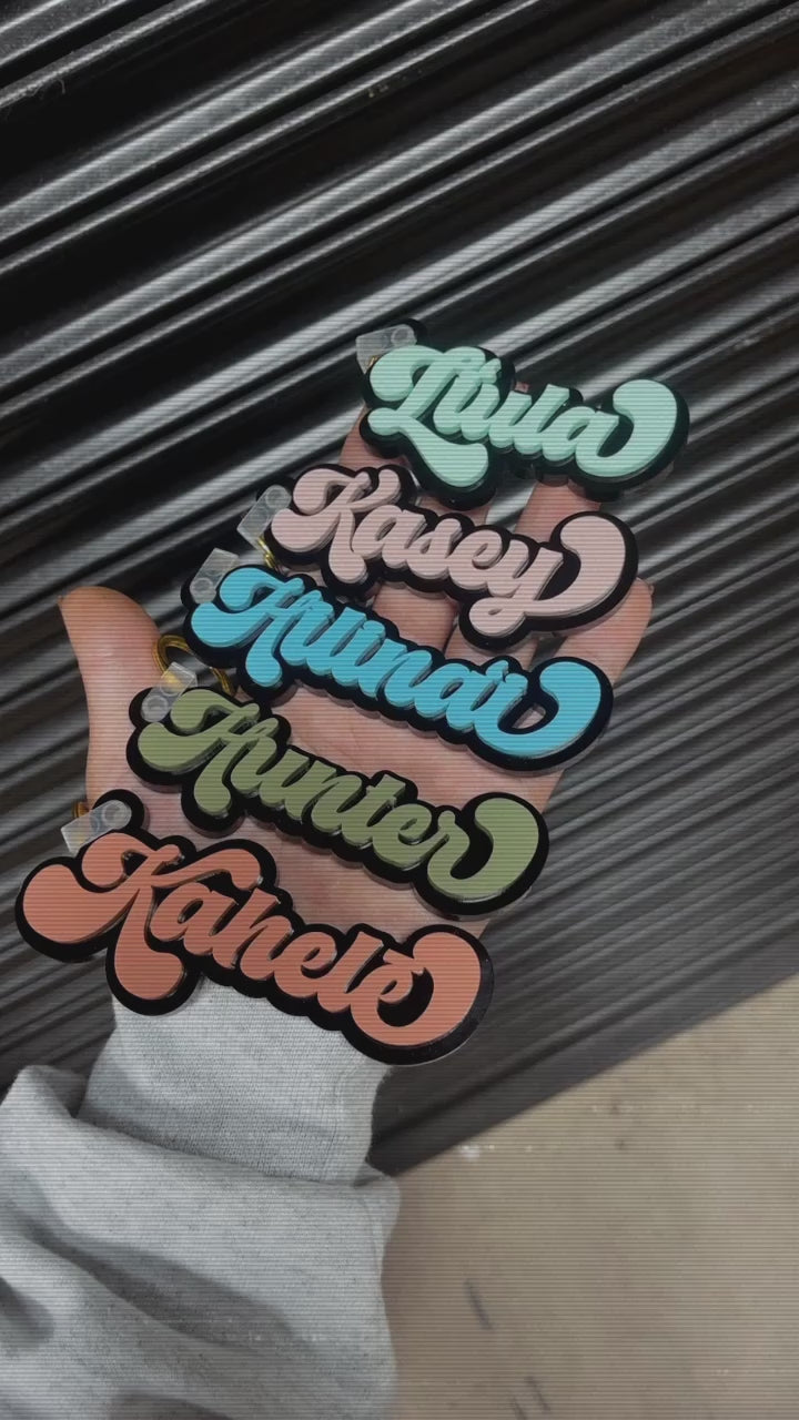 Personalized Retro Acrylic Bag Tag | Keychain 3.0