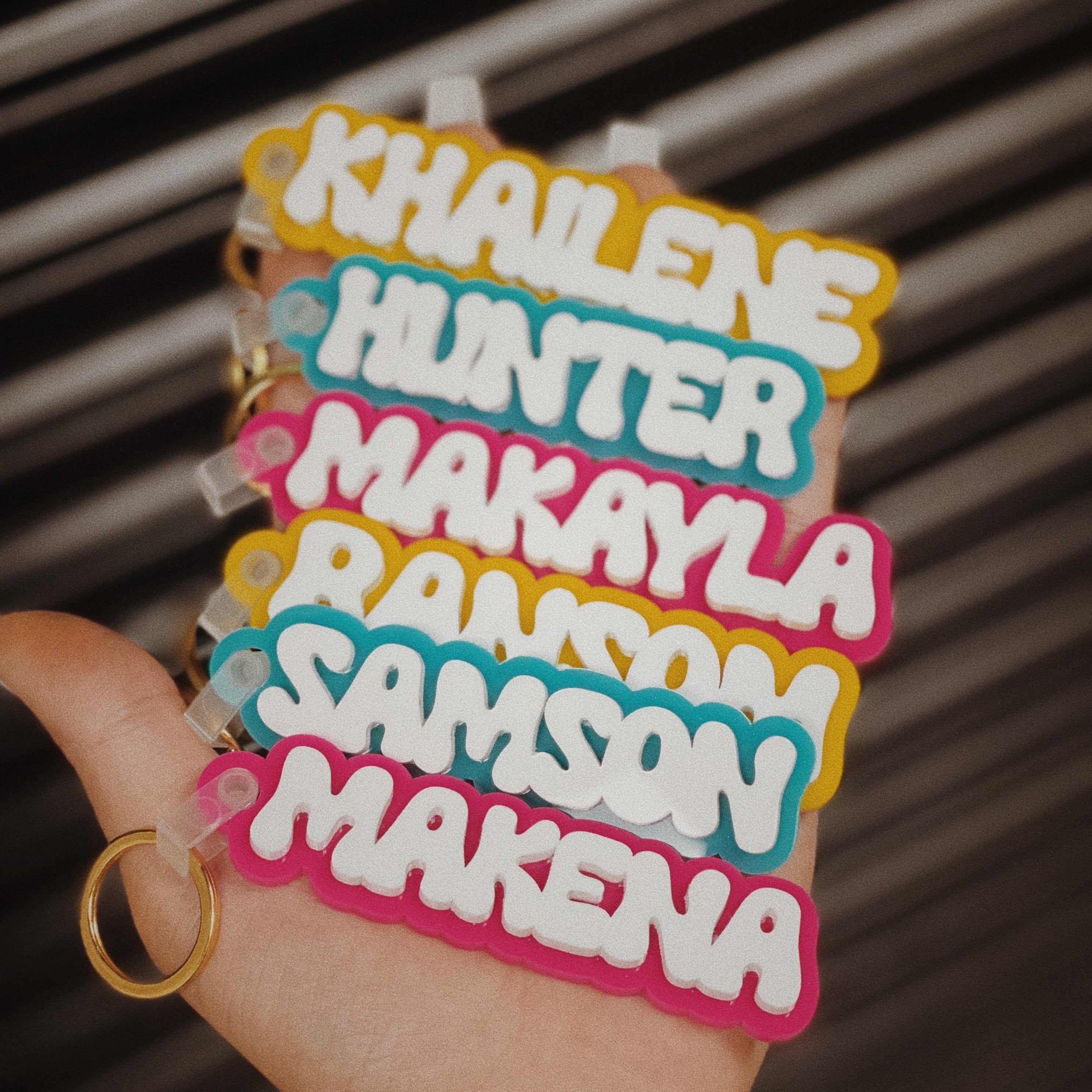 VIBRANT Personalized Retro Acrylic Keychains