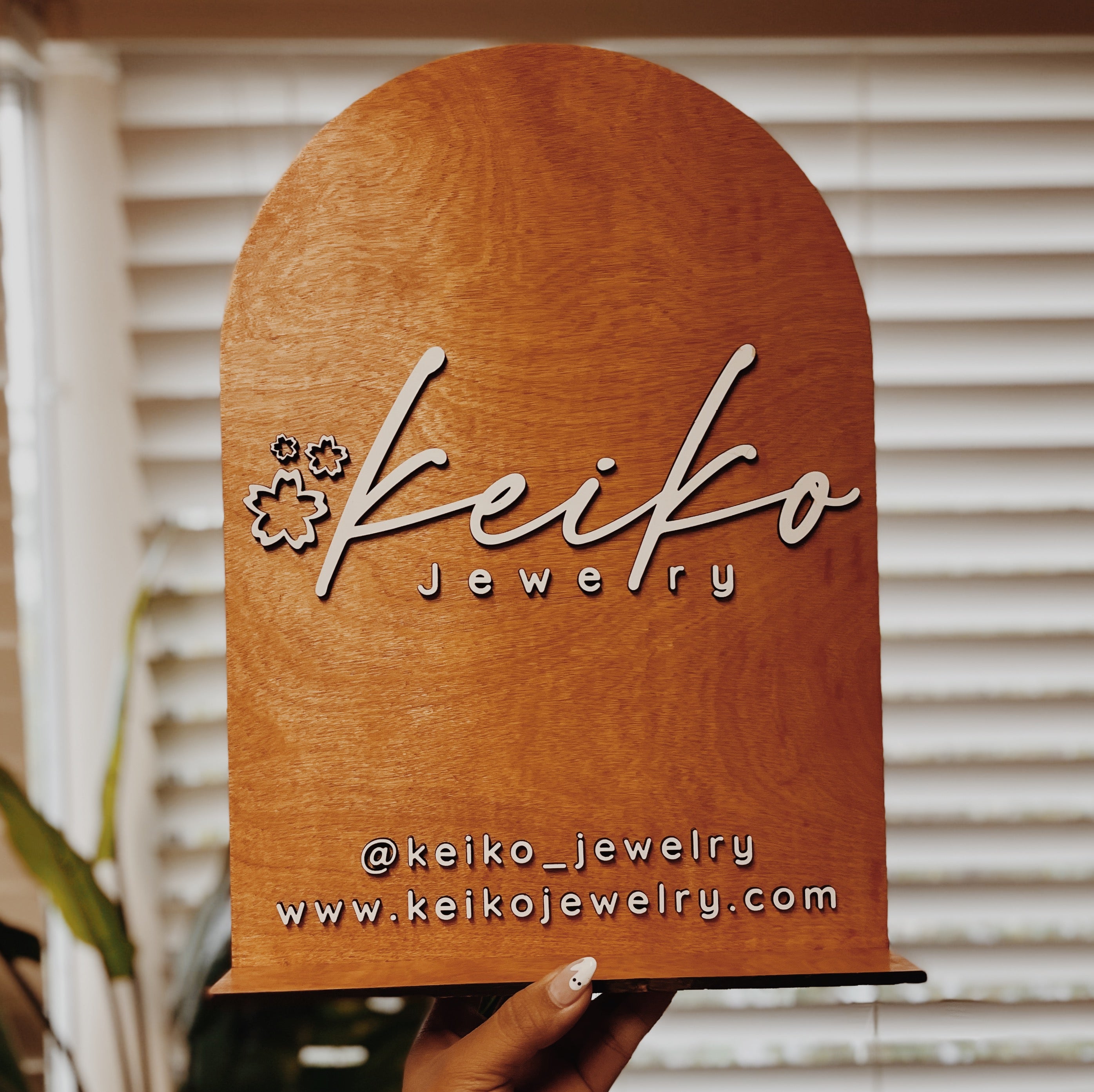 Custom ARCH STYLE Business 3D Table Top Wood Signage