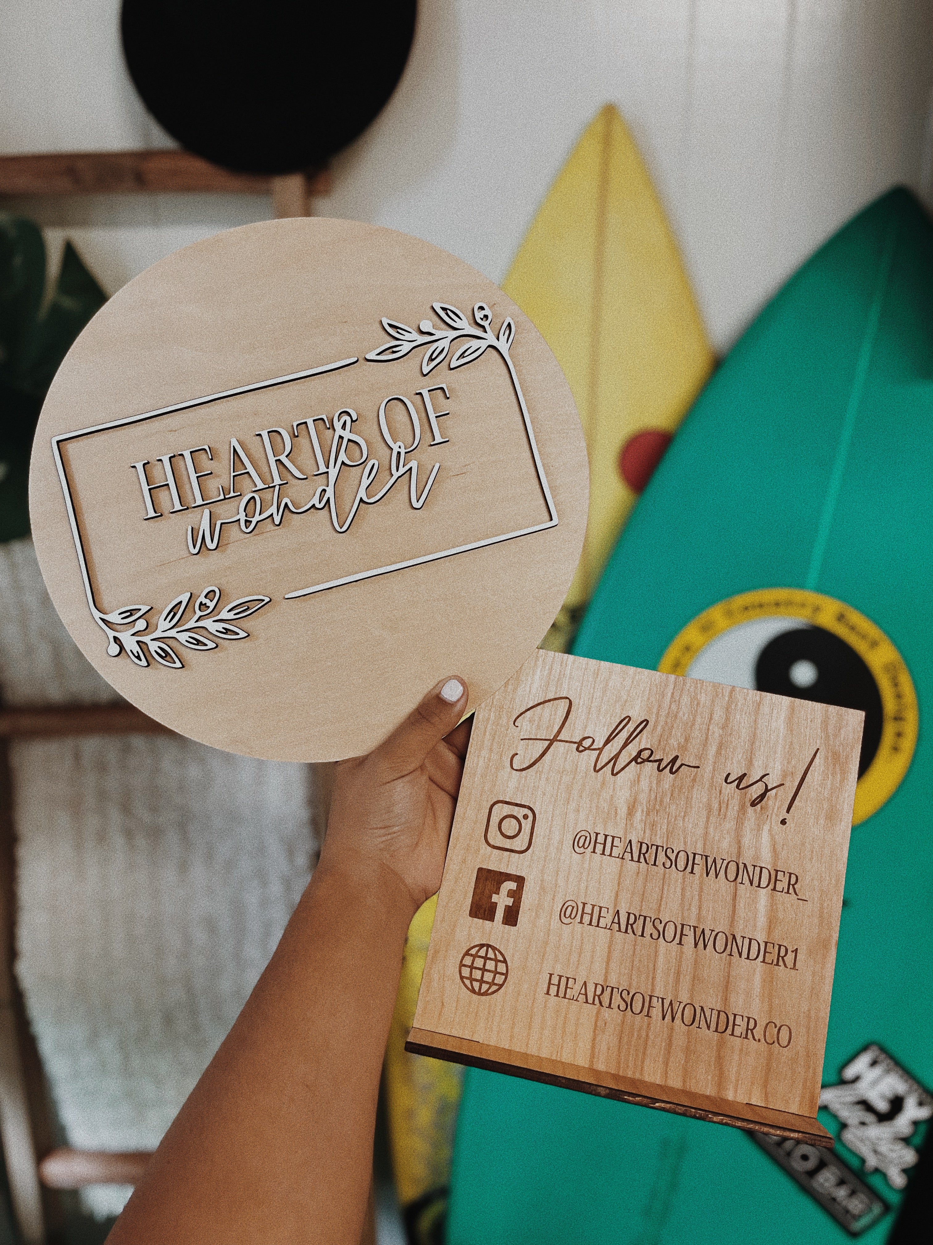 Custom WOOD QR Code / Social Sign