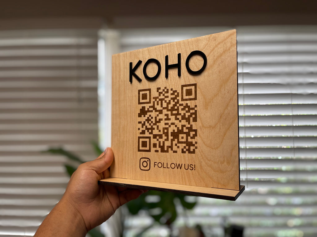 Custom WOOD QR Code / Social Sign