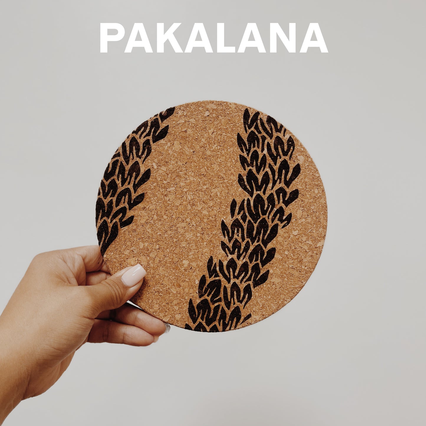Hawaiian Foliage Themed 7” Cork Trivet | Hot Pad