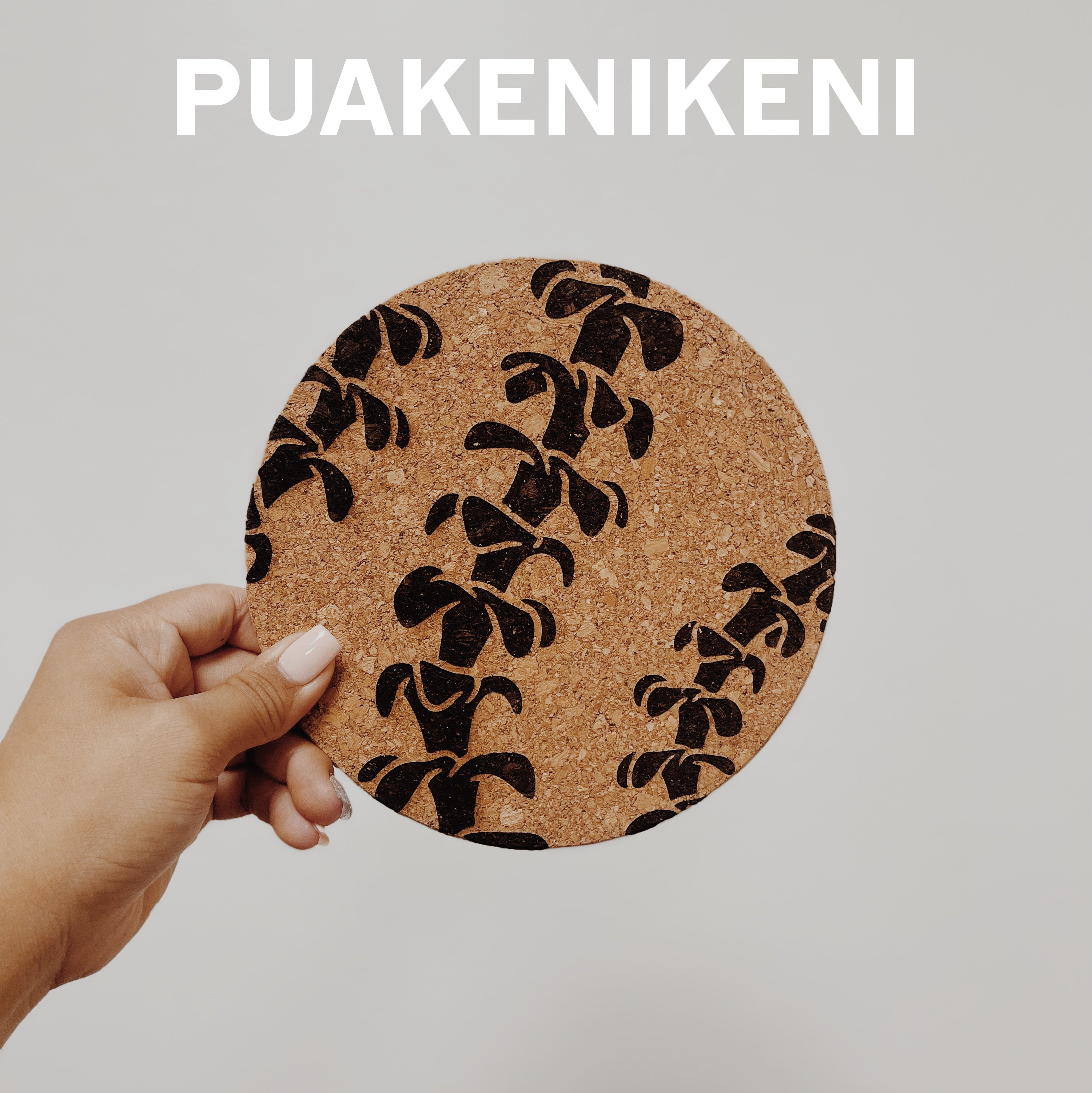 Hawaiian Foliage Themed 7” Cork Trivet | Hot Pad