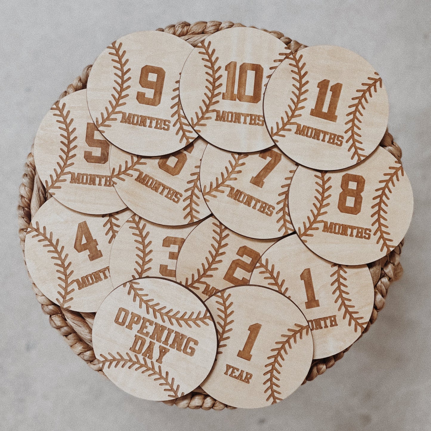 Baseball Themed Wooden Baby Milestones