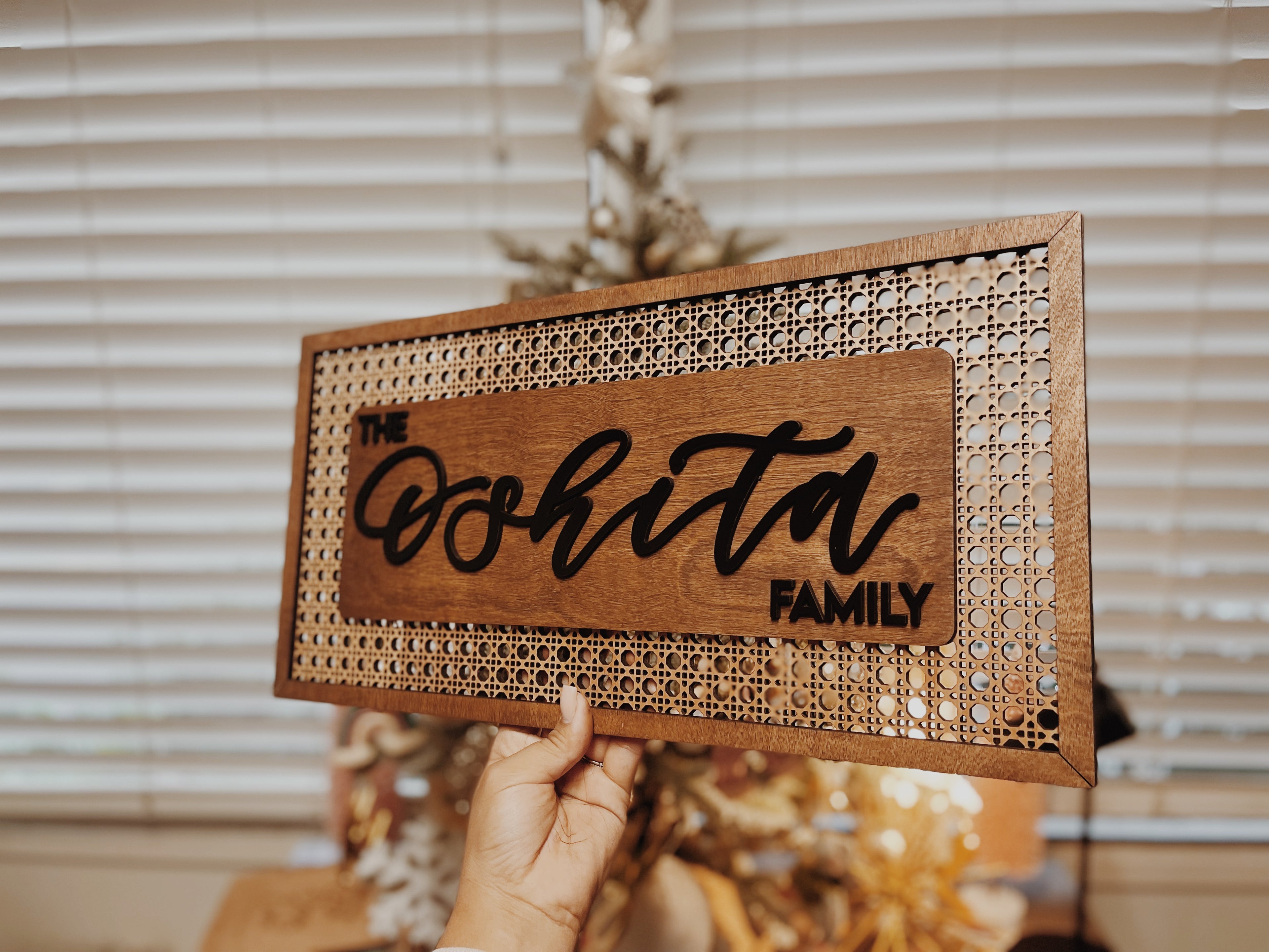 Personalized Faux Cane Webbing Sign