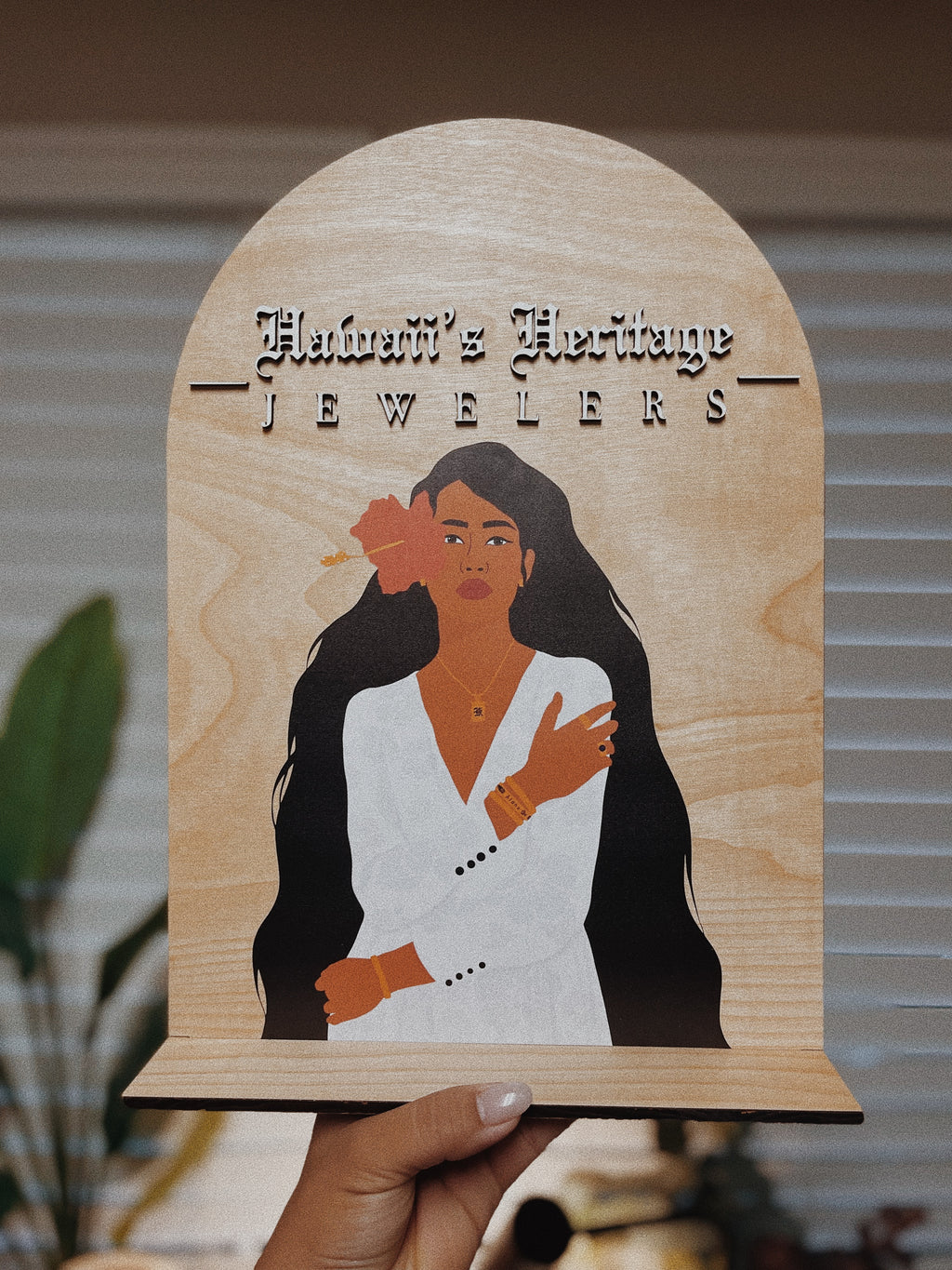 Custom ARCH STYLE Business 3D Table Top Wood Signage