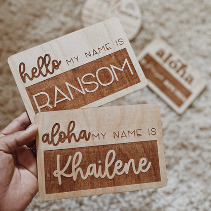 Personalized Wooden Birth Announcements