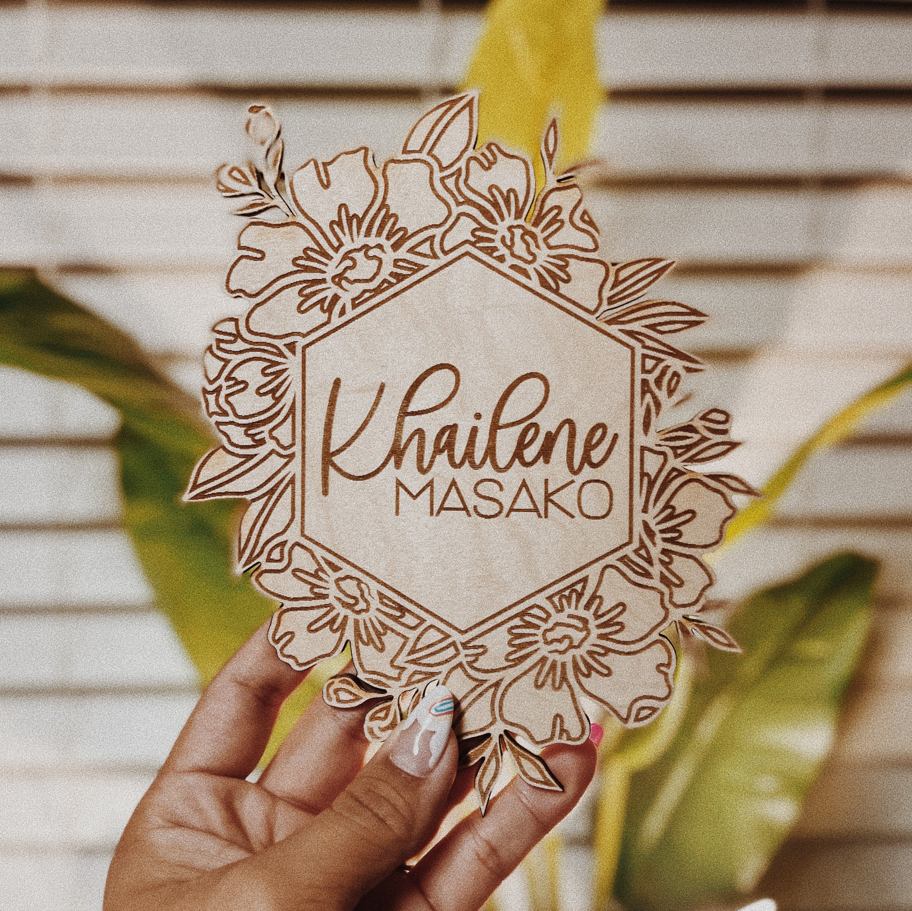 Personalized Wild Floral Name Announcement