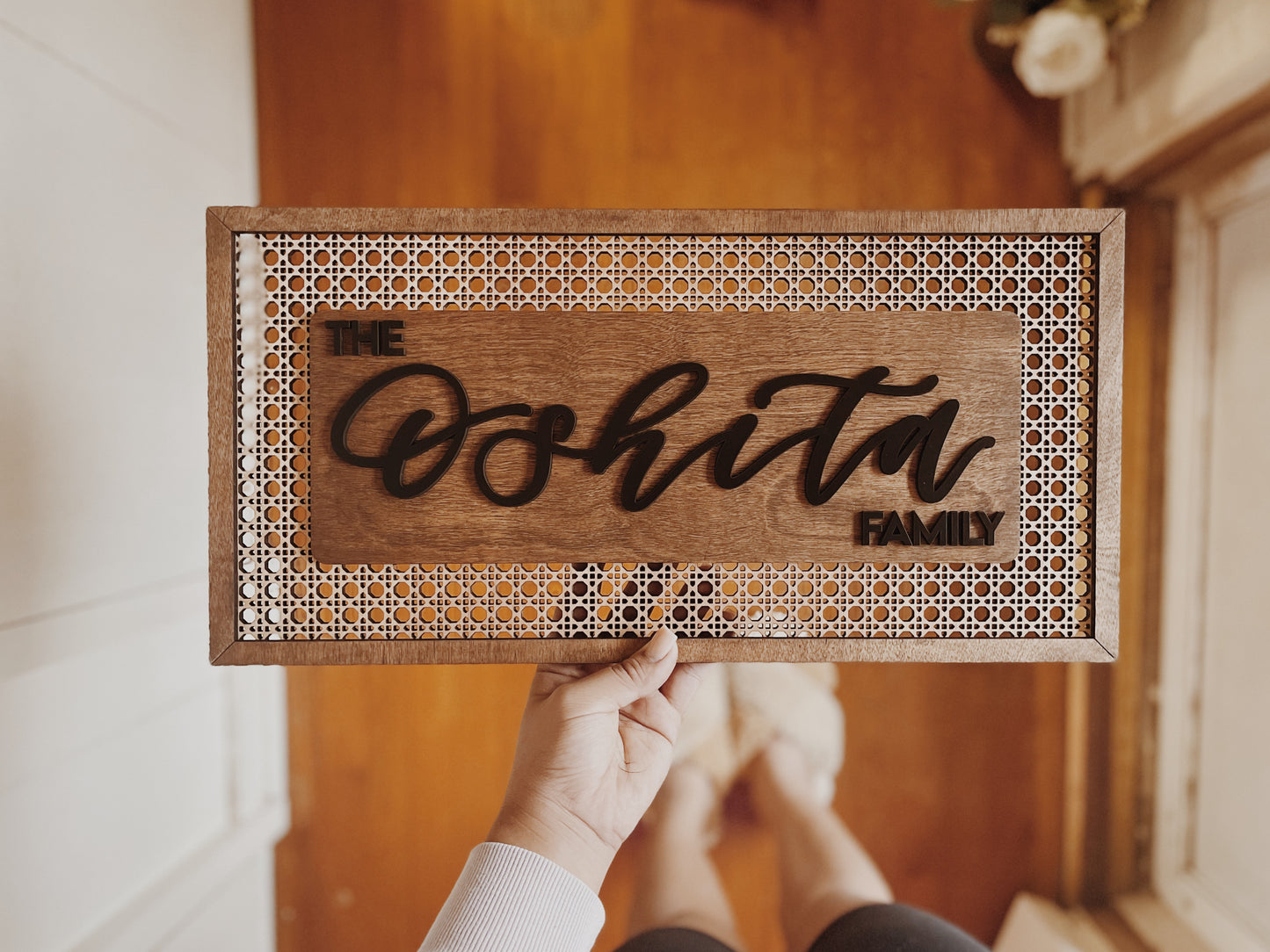 Personalized Faux Cane Webbing Sign