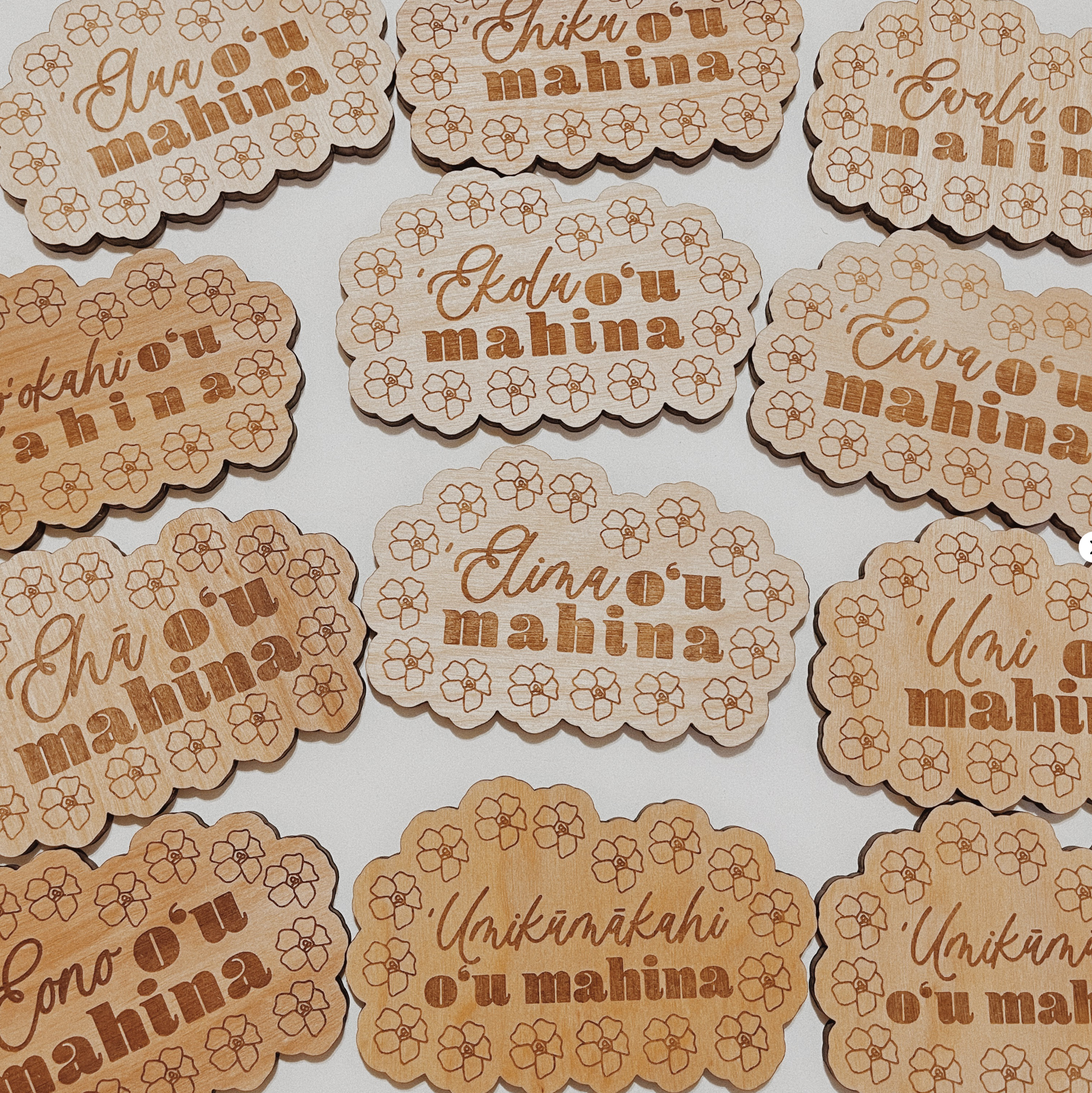 Pua Kenikeni Wooden Baby Milestones