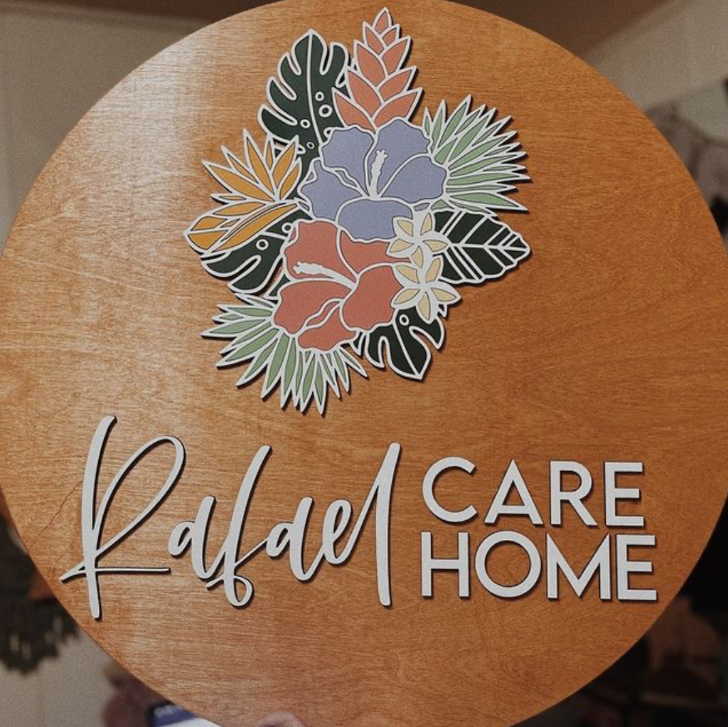Custom ROUND Business 3D Wood Signage