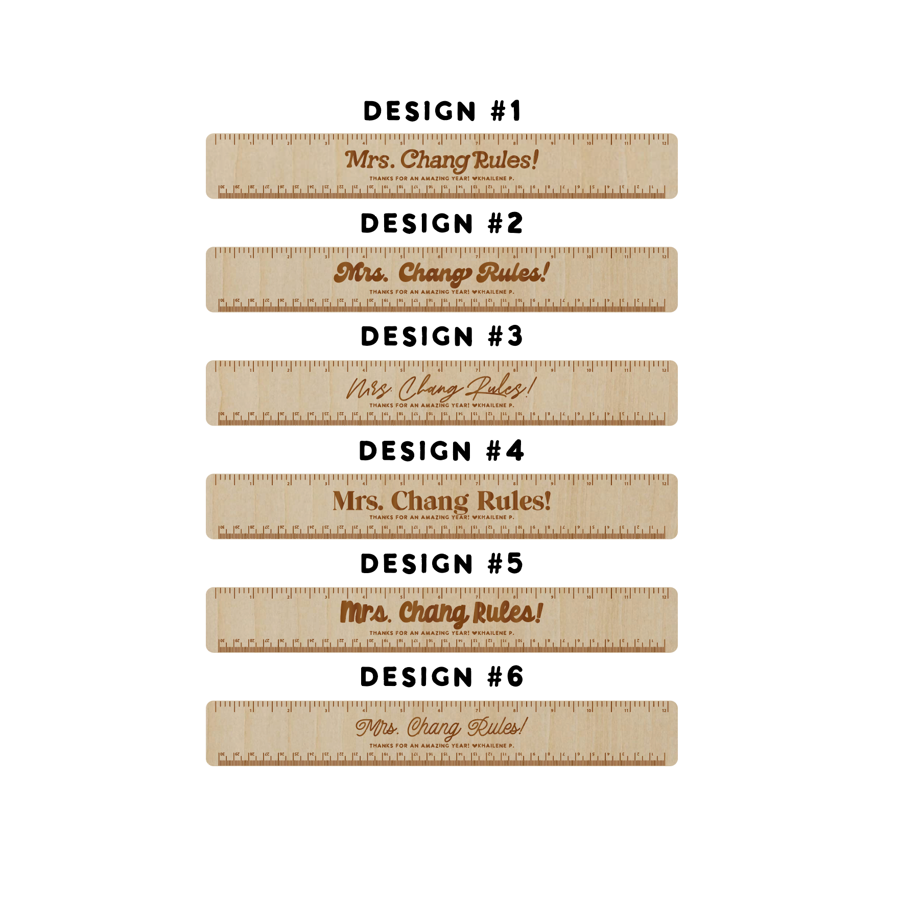 Personalized Wooden Engraved Ruler