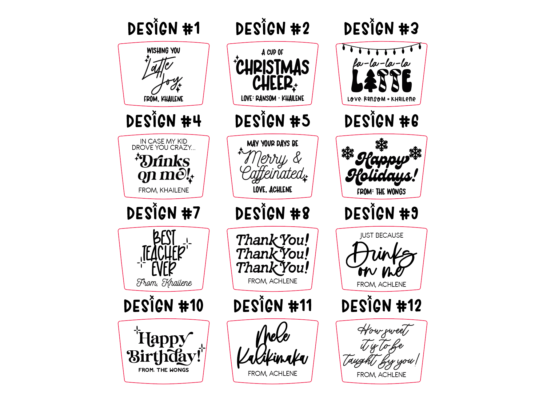 Personalized Wood Gift Card Holder | Iced Frappucino Version