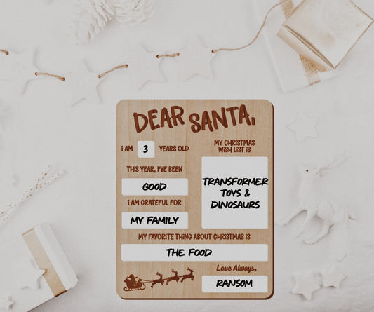 DIY Dry Erase “Dear Santa” Sign | Wood